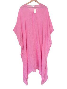 NWT Chan Luu Pink 100% Linen Calypso Caftan Coverup